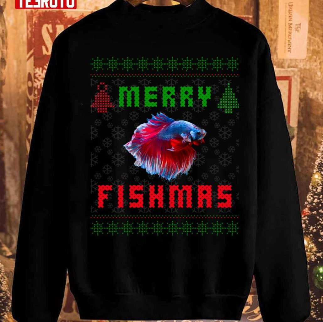 Betta Fish Siamese Fighting Fish Christmas Unisex Sweatshirt