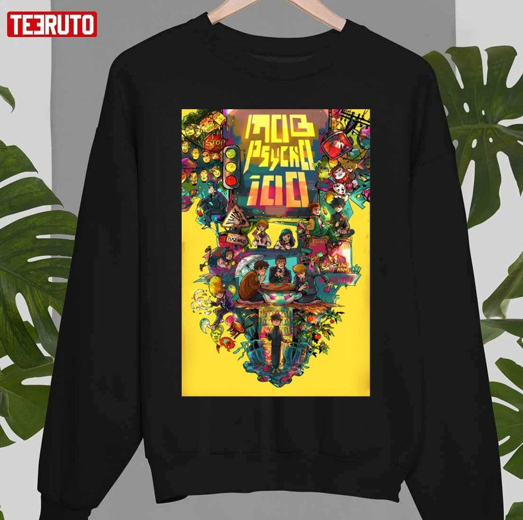 Retro Mob Psycho 100 Upside Down Design Unisex T-Shirt
