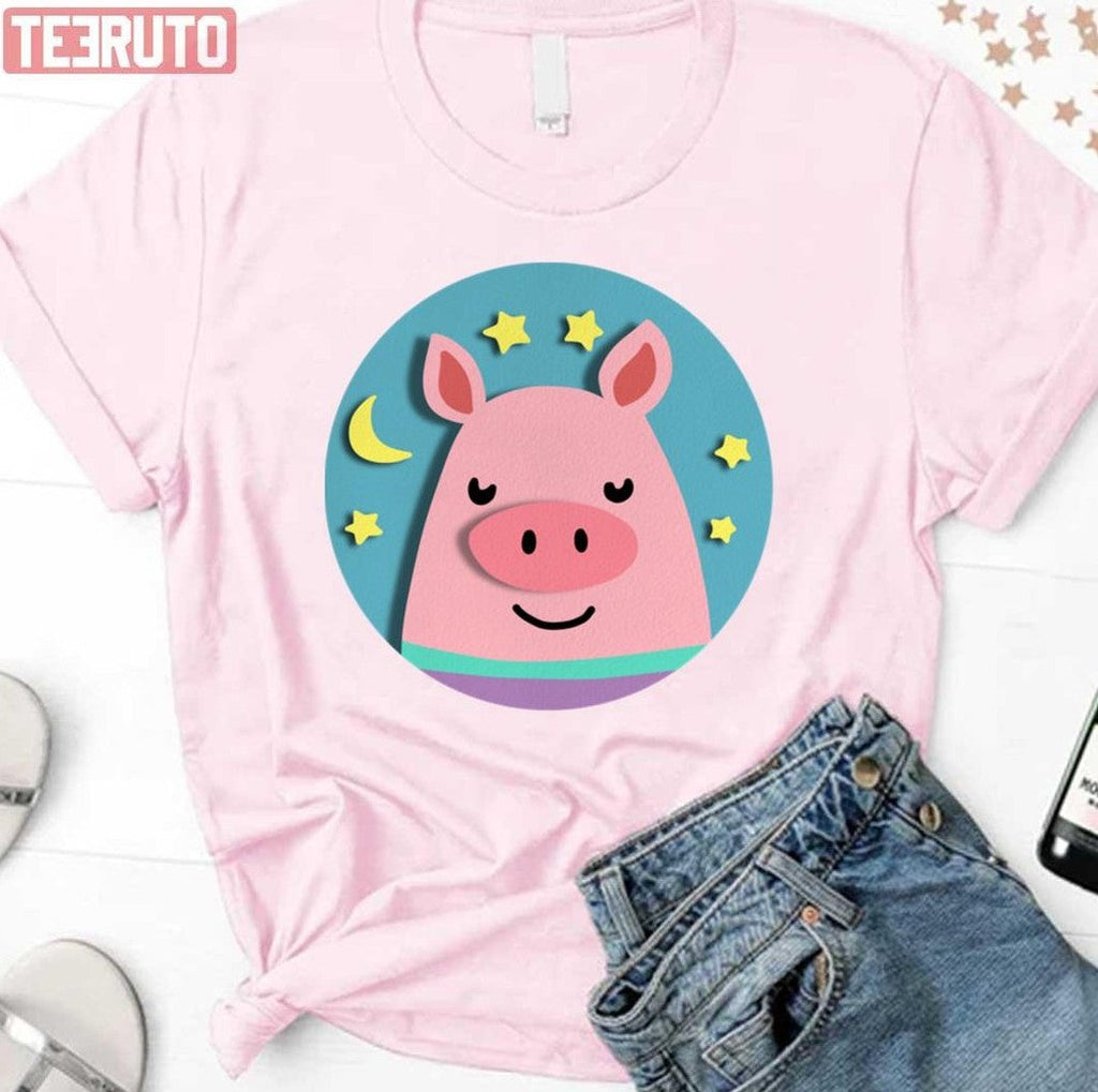 Pink Funny Pig Head Unisex Sweatshirt