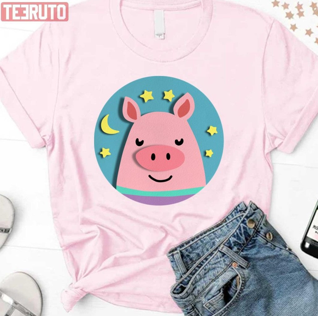 Pink Funny Pig Head Unisex Sweatshirt