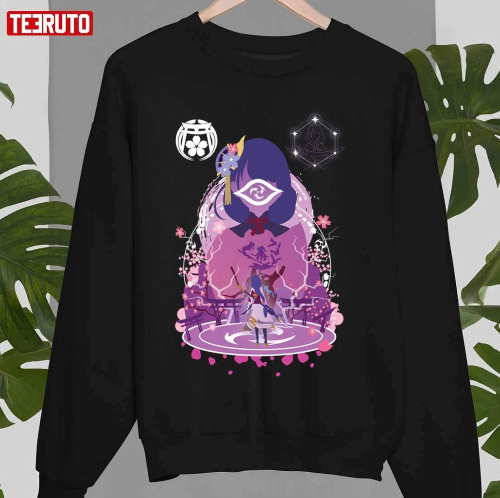 Animation Raiden Shogun Negative Space Genshin Impact Unisex Sweatshirt