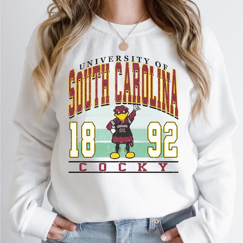 South Carolina Gamecocks Vintage College NCAA Sweatshirt, Vintage Football Sweatshirt NCAA, Classic Sport Sweatshirt, Gifts For Football Fan Sport