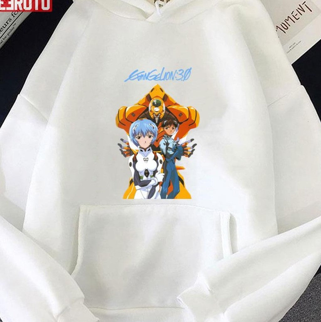 Anime Evangelion 3.0 1.0 Thrice Upon A Time Rei &amp; Shinji Unisex Hoodie