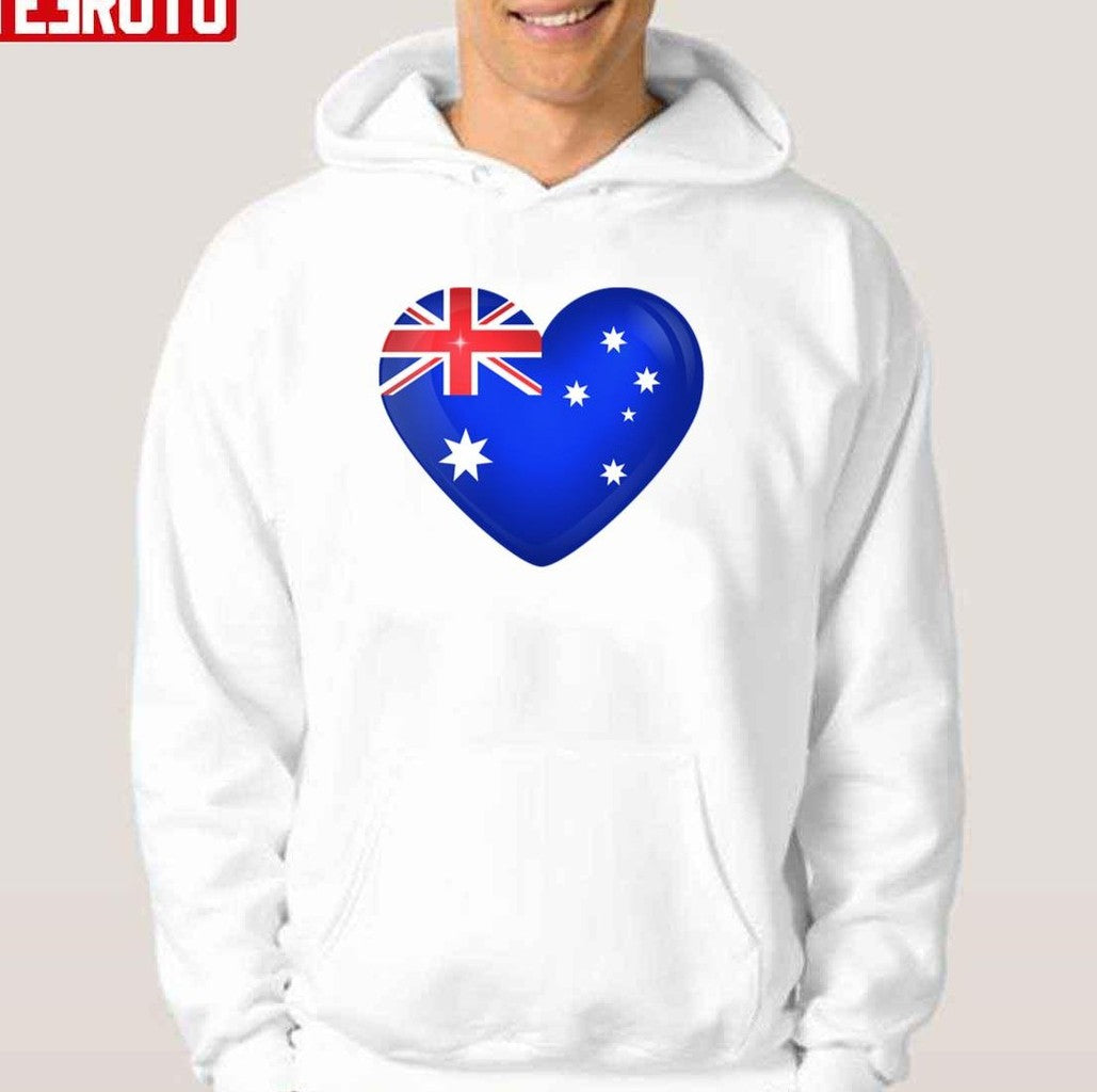 Australian Flag Heart I Love Australia Unisex T-Shirt