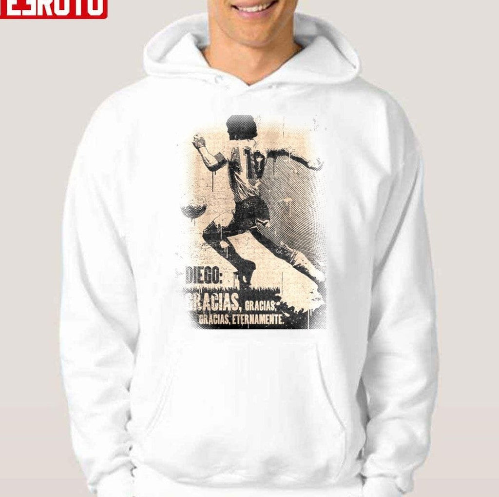 Rest In Peace Diego Distressed Design Diego Maradona Football Unisex T-Shirt