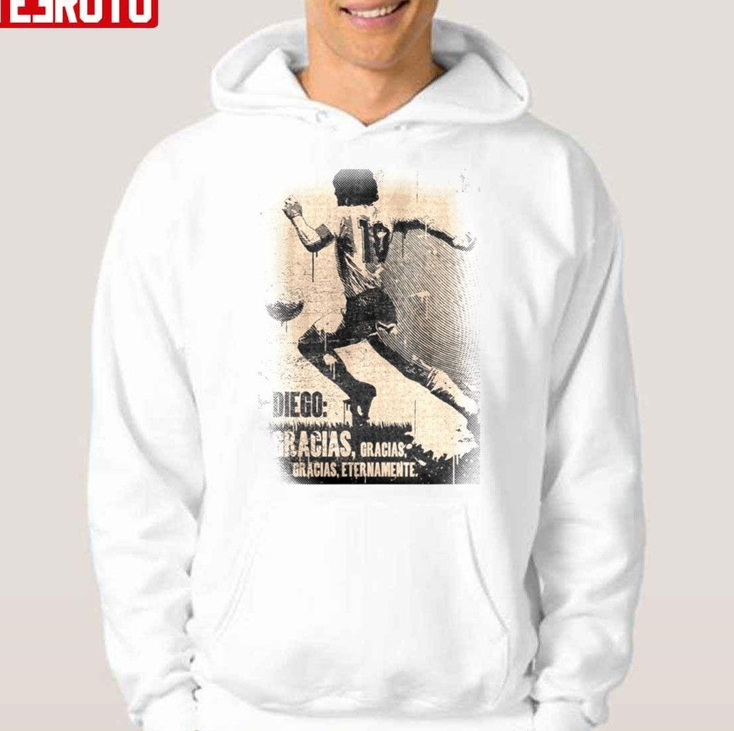 Rest In Peace Diego Distressed Design Diego Maradona Football Unisex T-Shirt