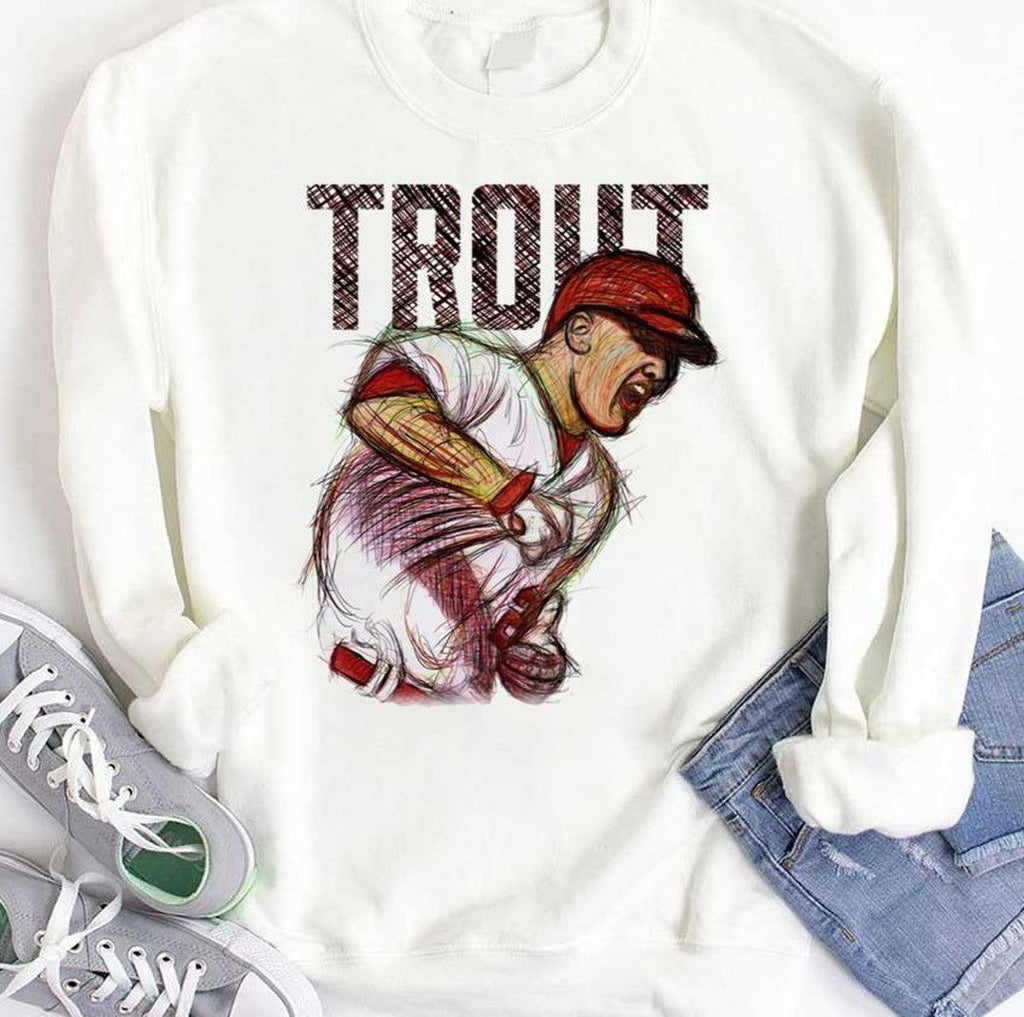 Sketch Art Mike Trout Fist Baseball Unisex Hoodie