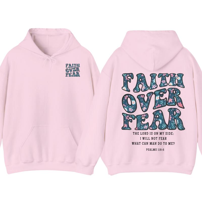 Faith Over Fear Christian Hoodie, Aesthetic Christian, Jesus Shirt, Church Hoodie,Cotton Fabic Soft Top