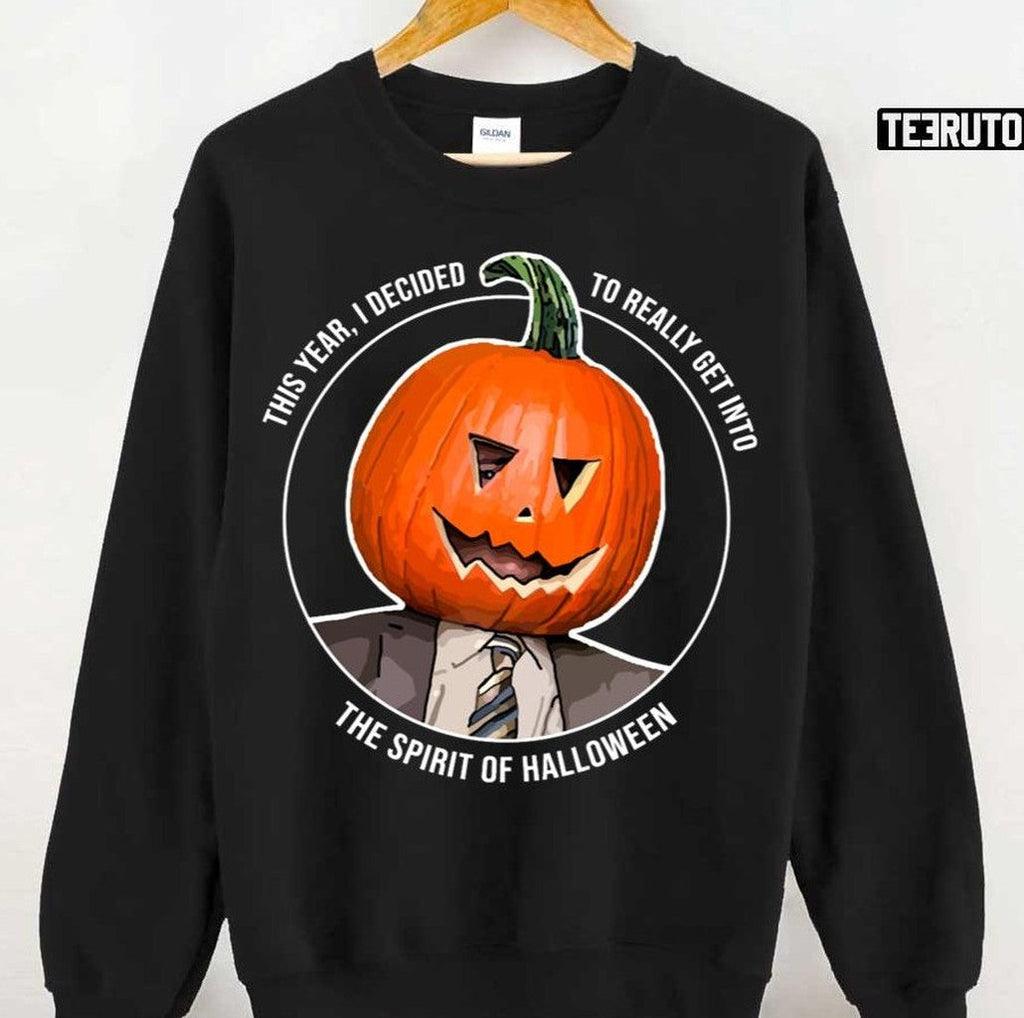 Pumpkin Head Dwight Schrute Graphic Halloween Unisex T-Shirt