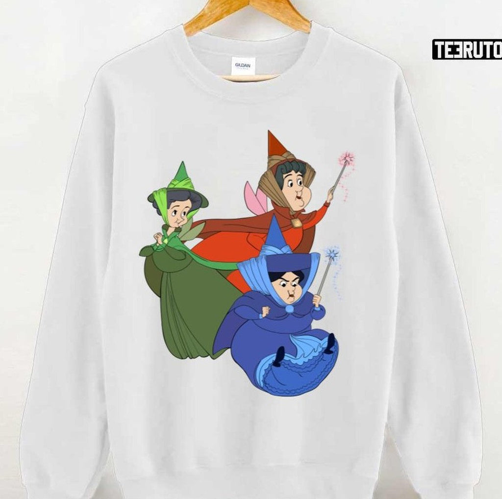 Sleeping Beauty Flora Fauna And Merryweather Unisex Hoodie
