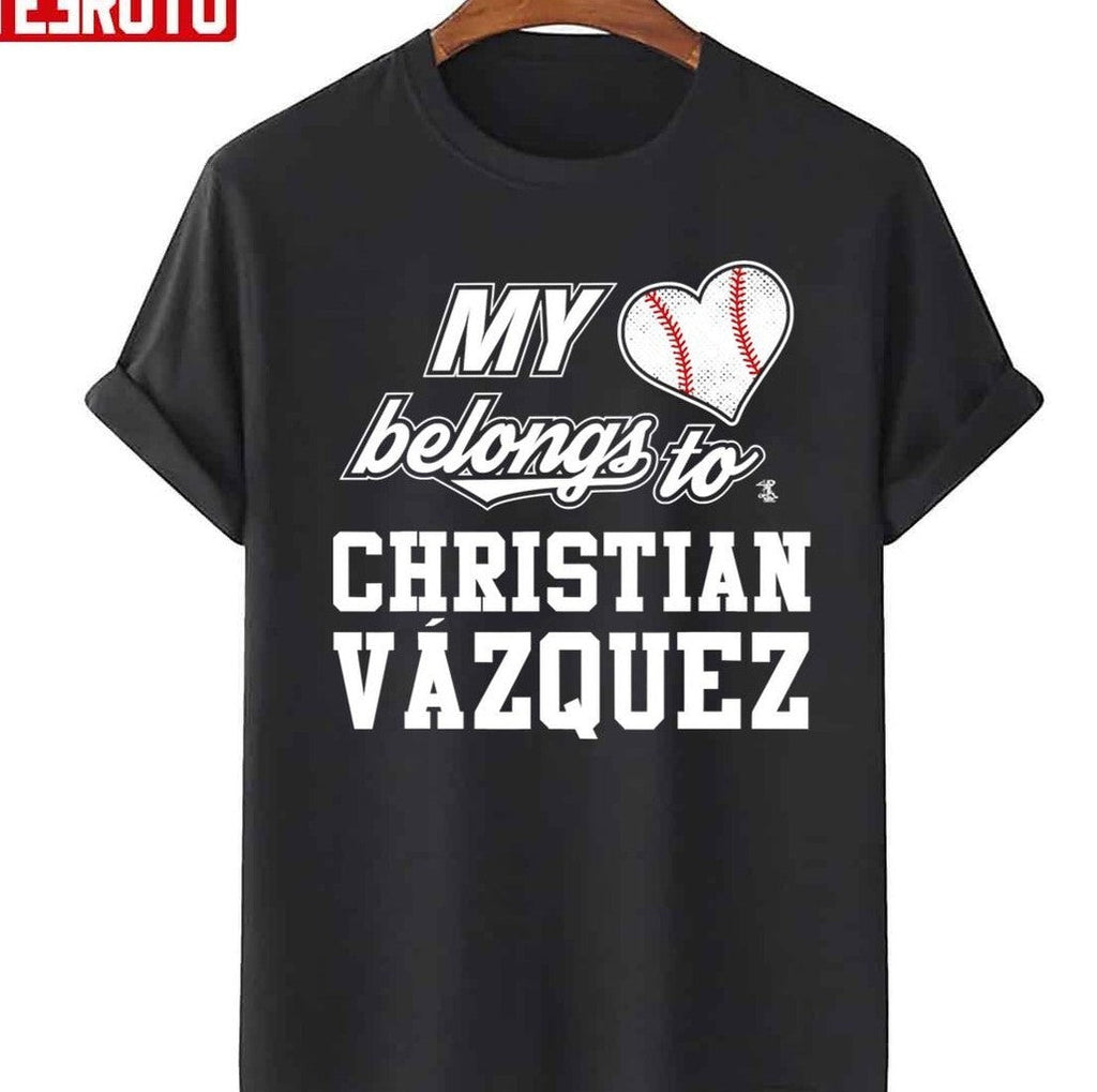 My Heart Belongs To Christian Vazquez Gameday Jesus Christ Unisex Hoodie