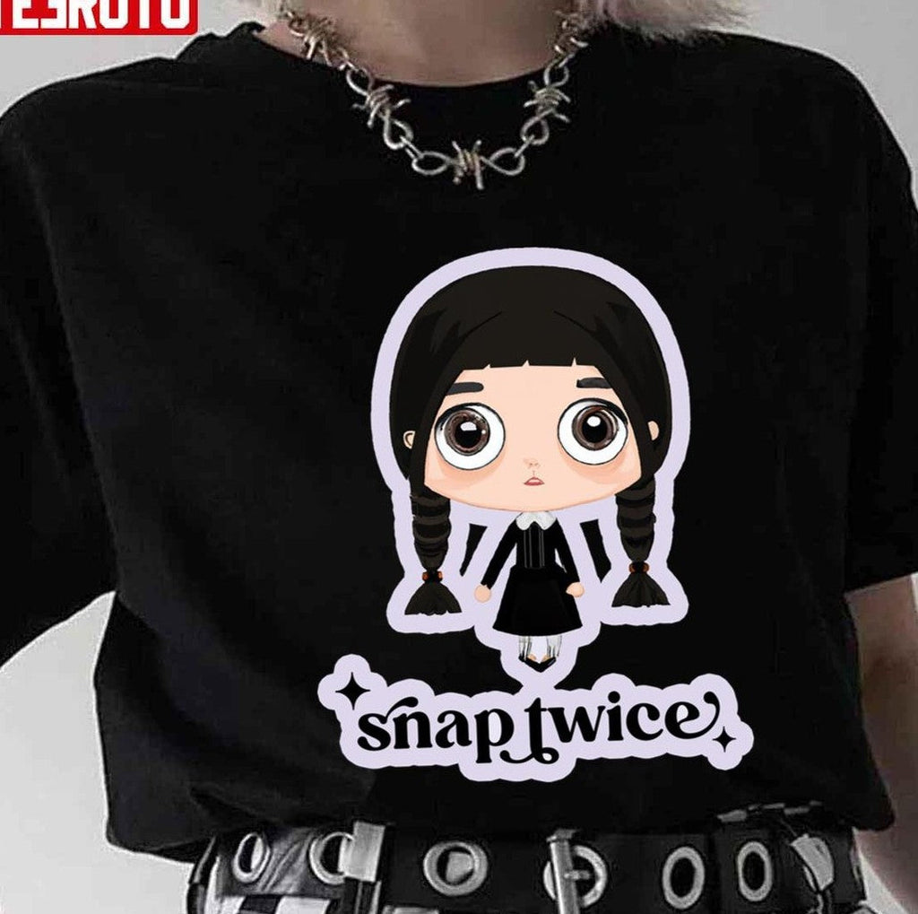 Snap Twice Wednesday Addams Cute Artwork Unisex T-Shirt