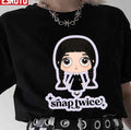 Snap Twice Wednesday Addams Cute Artwork Unisex T-Shirt