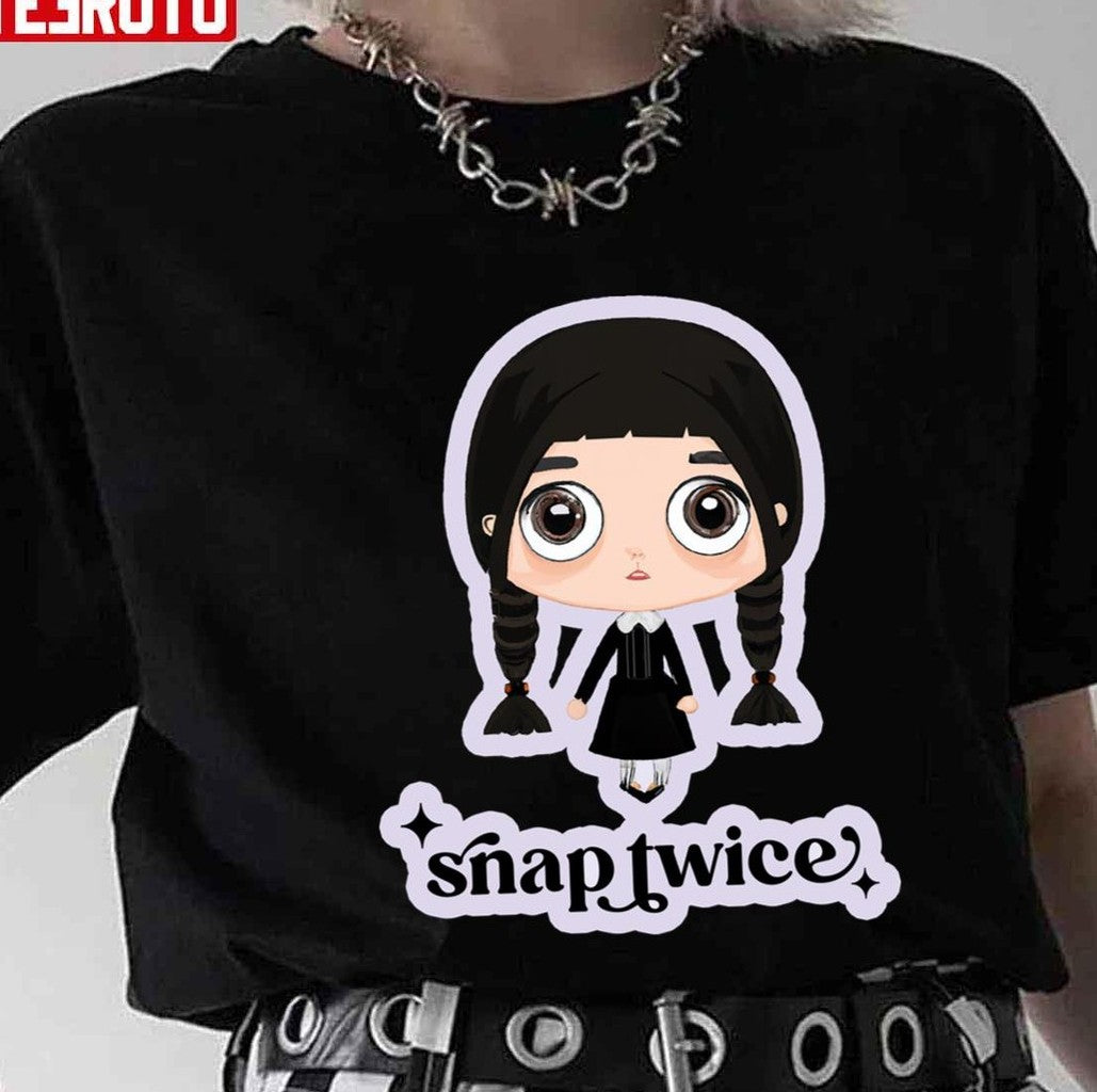 Snap Twice Wednesday Addams Cute Artwork Unisex T-Shirt