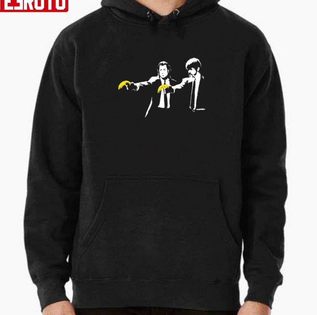 Banksy Graffiti Pulp Fiction Parody With Bananas Unisex T-Shirt