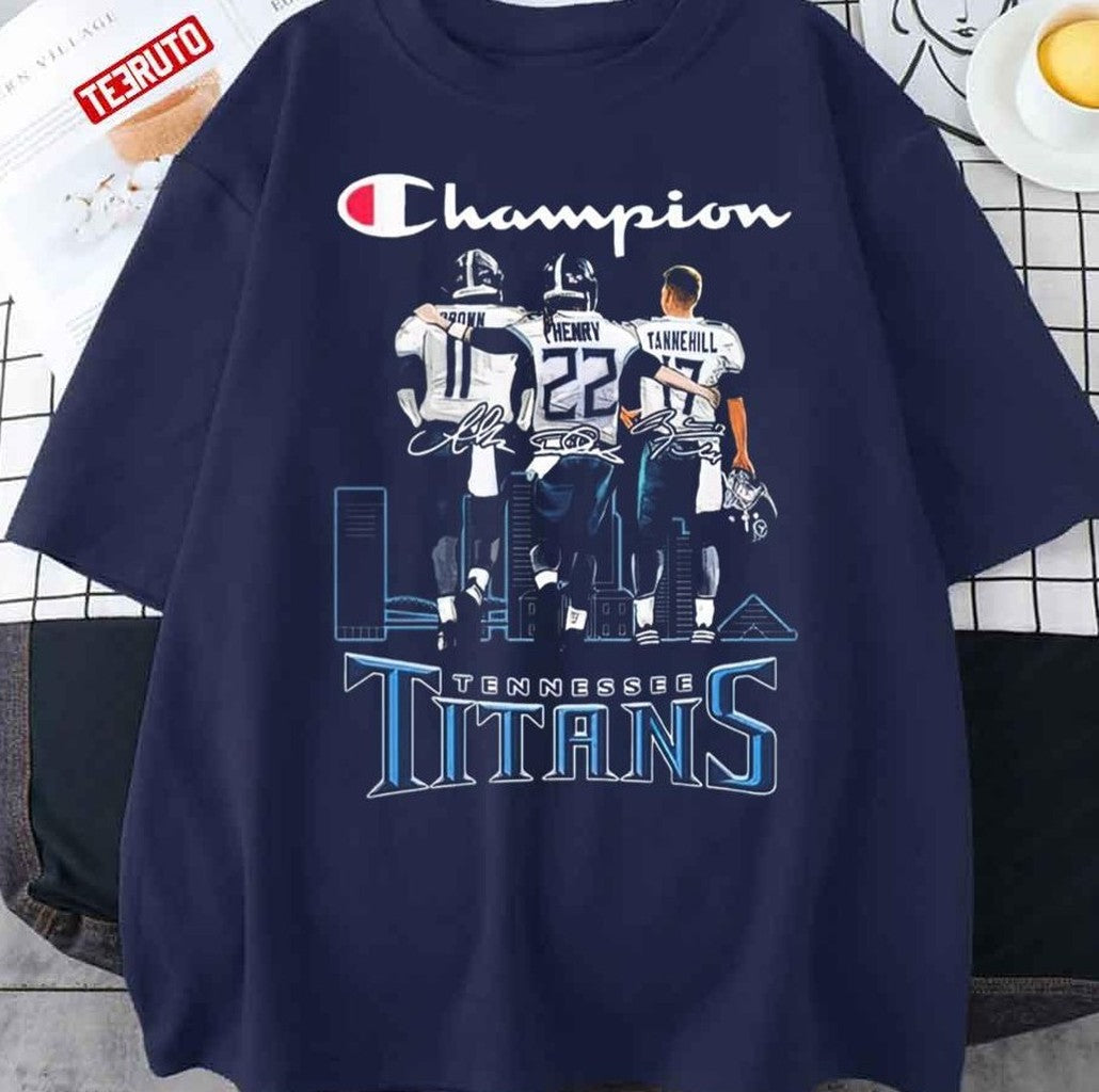 The Champions A.J. Brown Derrick Henry Ryan Tannehill Tennessee Football Unisex T-Shirt