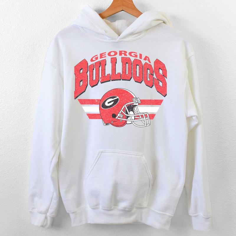 Georgia Bulldogs Vintage NCAA Sweatshirt, Unisex Bulldogs Football Shirt, Classic Sport Hoodie Gift for Fans, Cotton, Sweatshirt, Casual Shirt