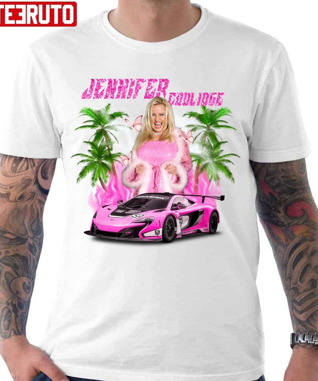 Pink Ferrari Car Jennifer Coolidge Unisex Hoodie