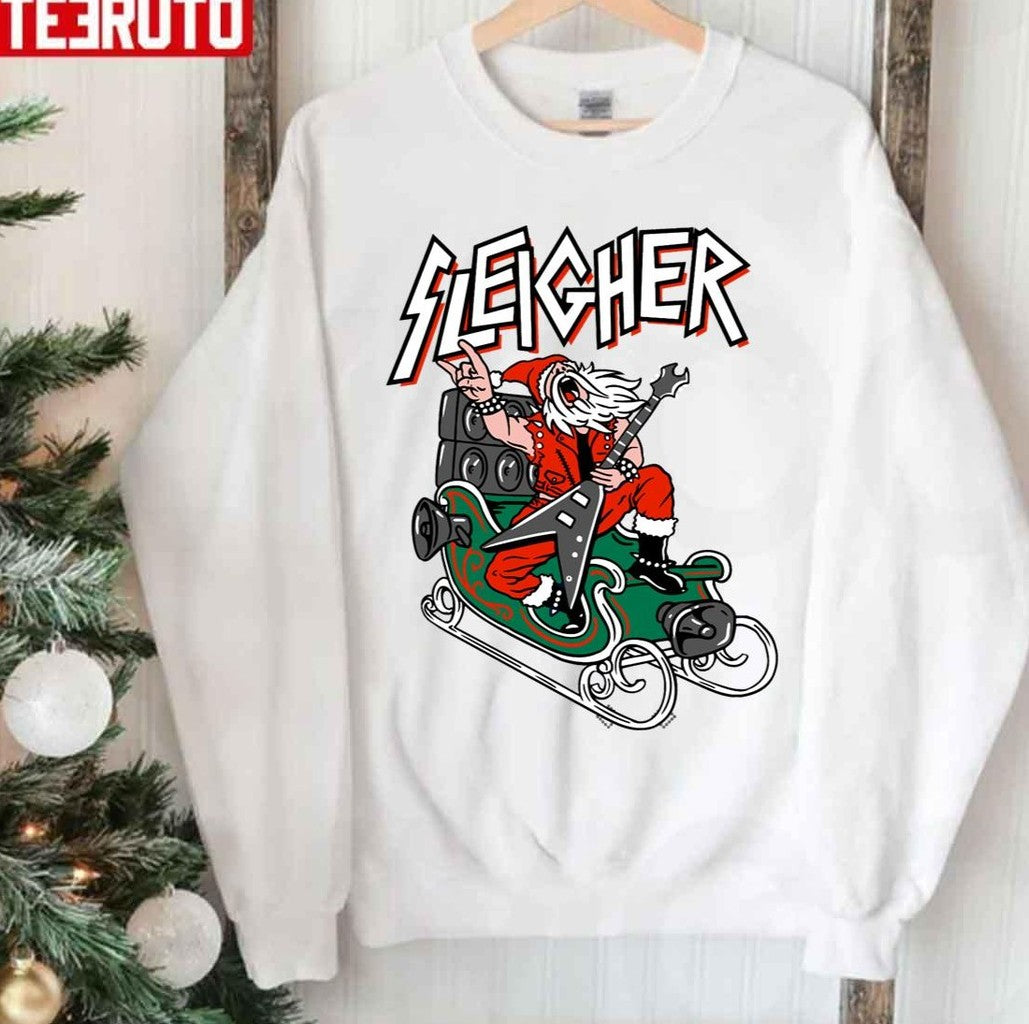 Sleigher Heavy Metal Santa Unisex Sweatshirt