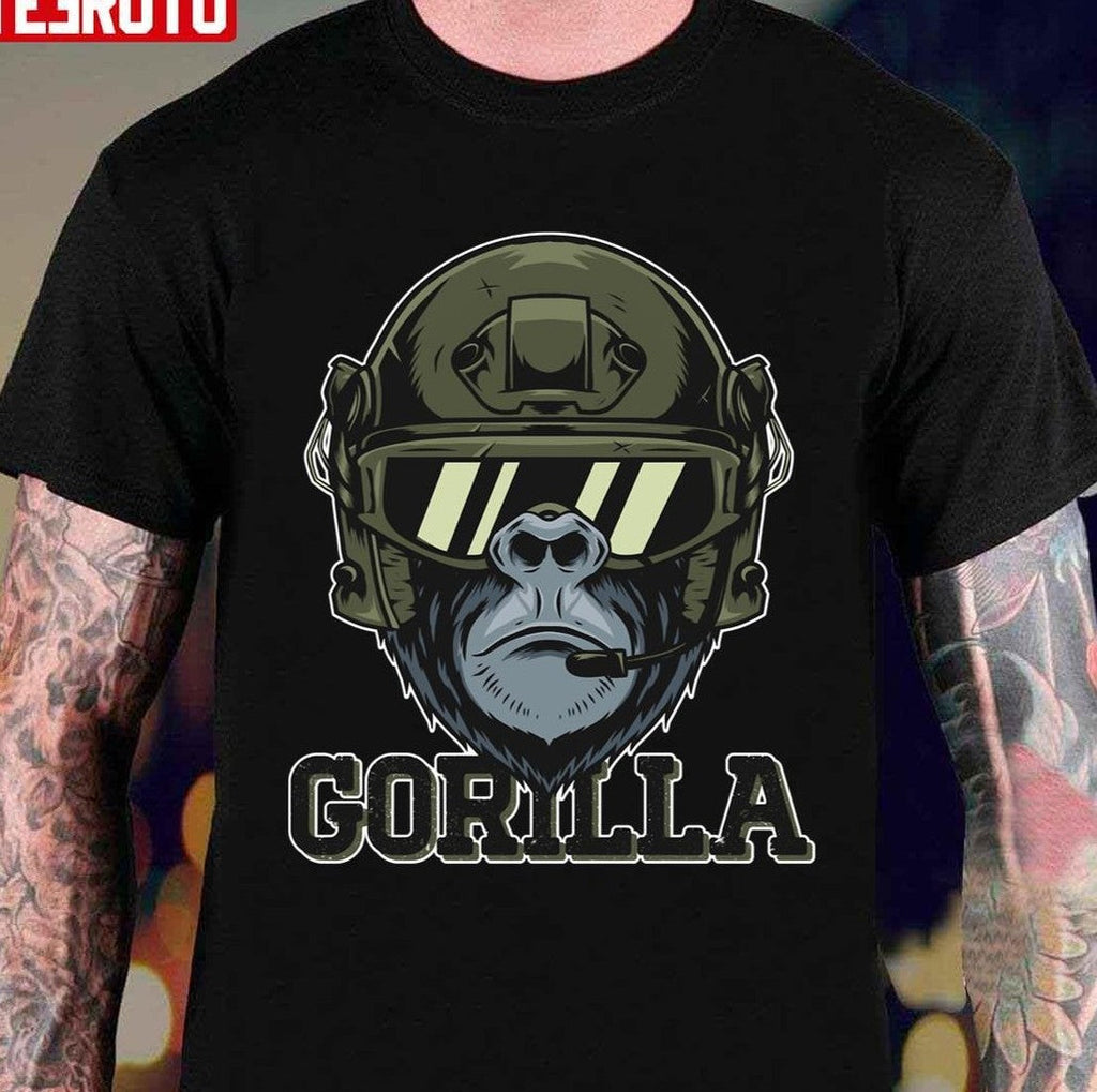 Nft Artwork Gorilla With Military Helmet Unisex T-Shirt