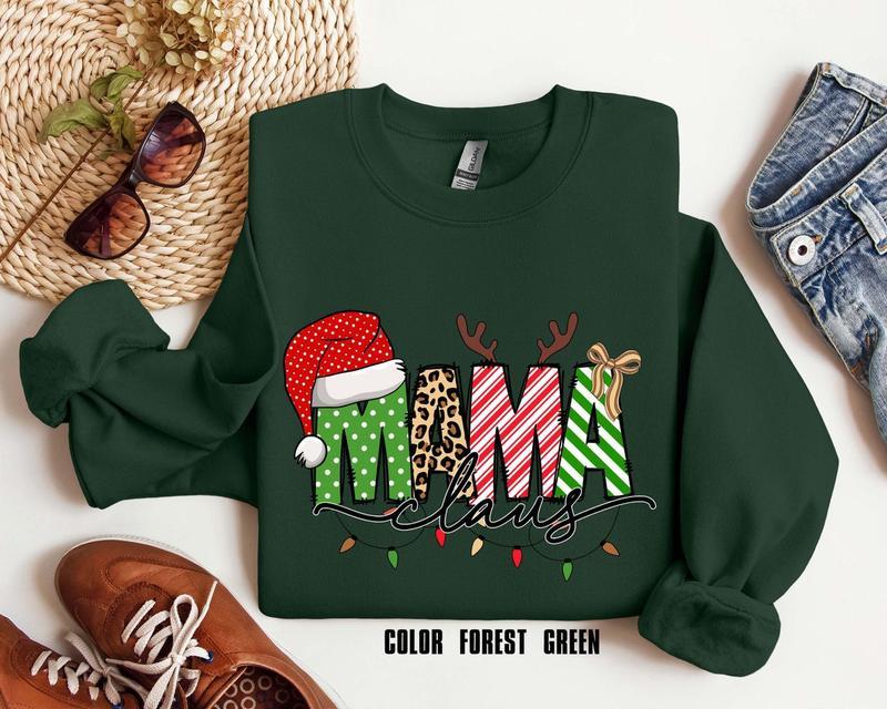 Mama Claus Sweatshirt, Merry Christmas Sweatshirt, Christmas Shirt, Christmas Sweatshirt, Christmas Gift For Mama, Christmas Mama Sweatshirt, Gift for