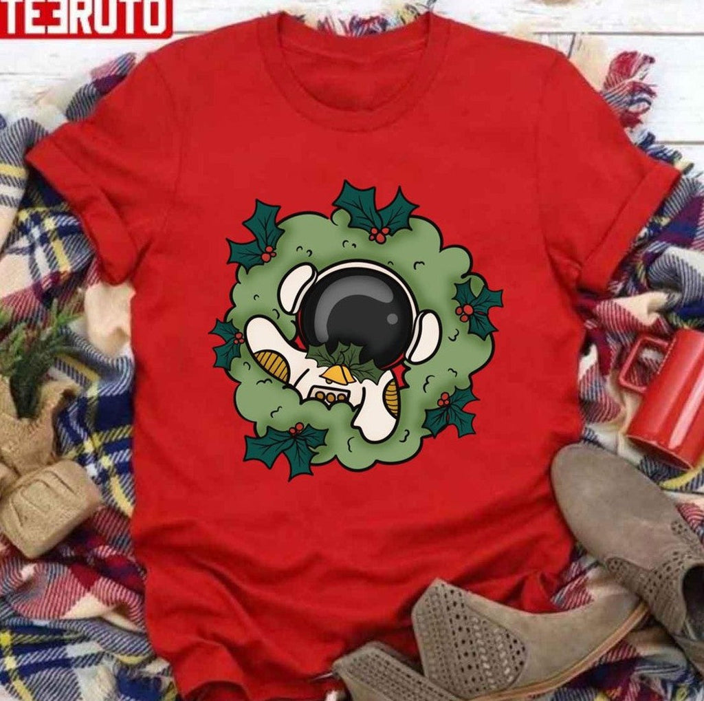 Astronaut Christmas Wreath Unisex Sweatshirt