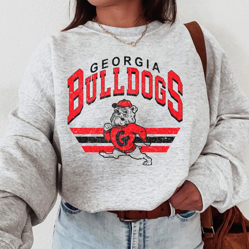 Georgia Bulldogs Vintage  Football NCAA Sweatshirt, Vintage Sweatshirt NCAA, Classic Sport Sweatshirt, Gifts For Football Fan Sport