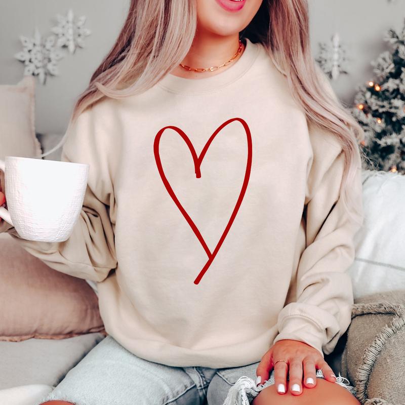 Valentines Day Heart Crewneck Sweatshirt, Hoodie, T-shirt