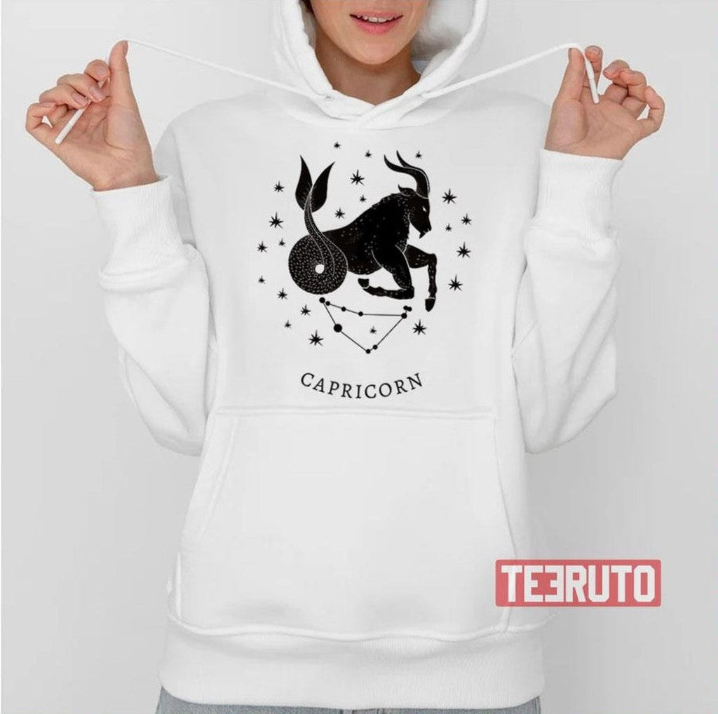 Black Capricorn Zodiac Sign Unisex Sweatshirt