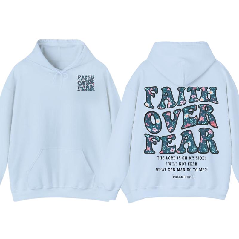 Faith Over Fear Christian Hoodie, Aesthetic Christian, Jesus Shirt, Church Hoodie,Cotton Fabic Soft Top