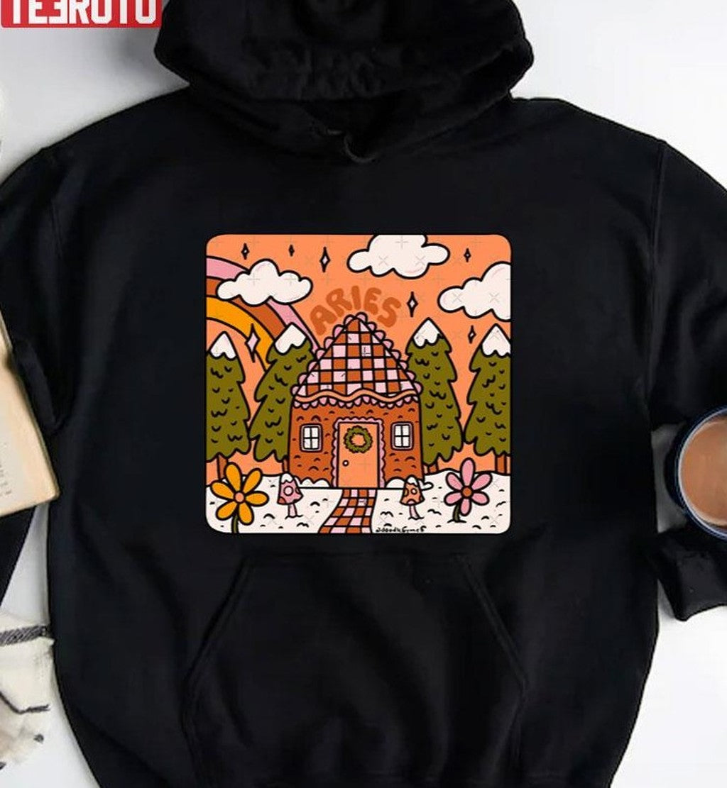 Aries Gingerbread House 2023 Christmas Unisex Sweatshirt