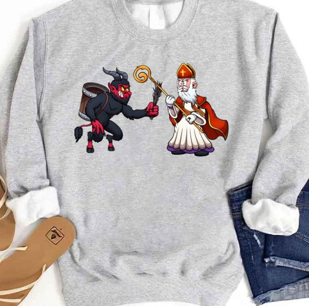 Saint Nicholas Vs Krampus Christmas Unisex Sweatshirt