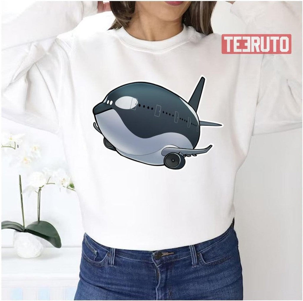 777 Whale Orcas Plane Unisex Sweatshirt
