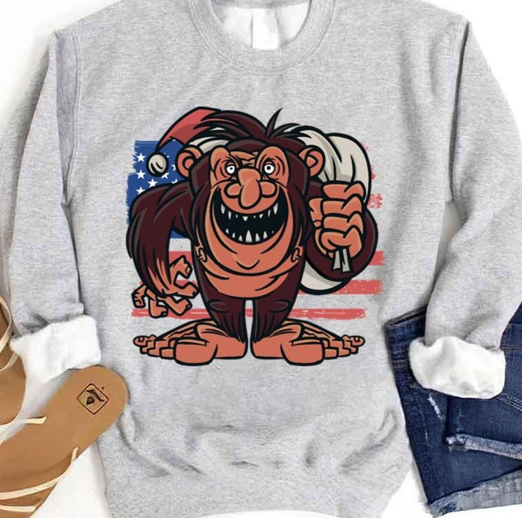 Patriotic American Bigfoot Santa Unisex Sweatshirt