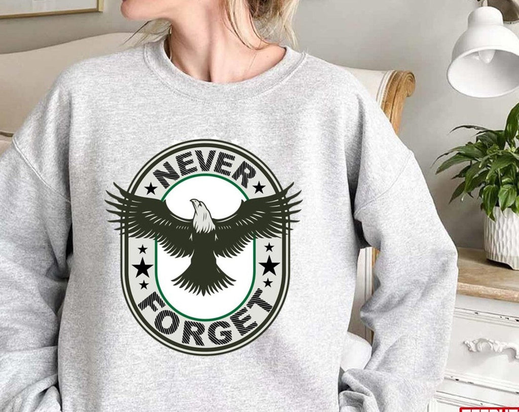 Never Forget Veterans Falcon Graphic July 4th Memorial Unisex Sweatshirt