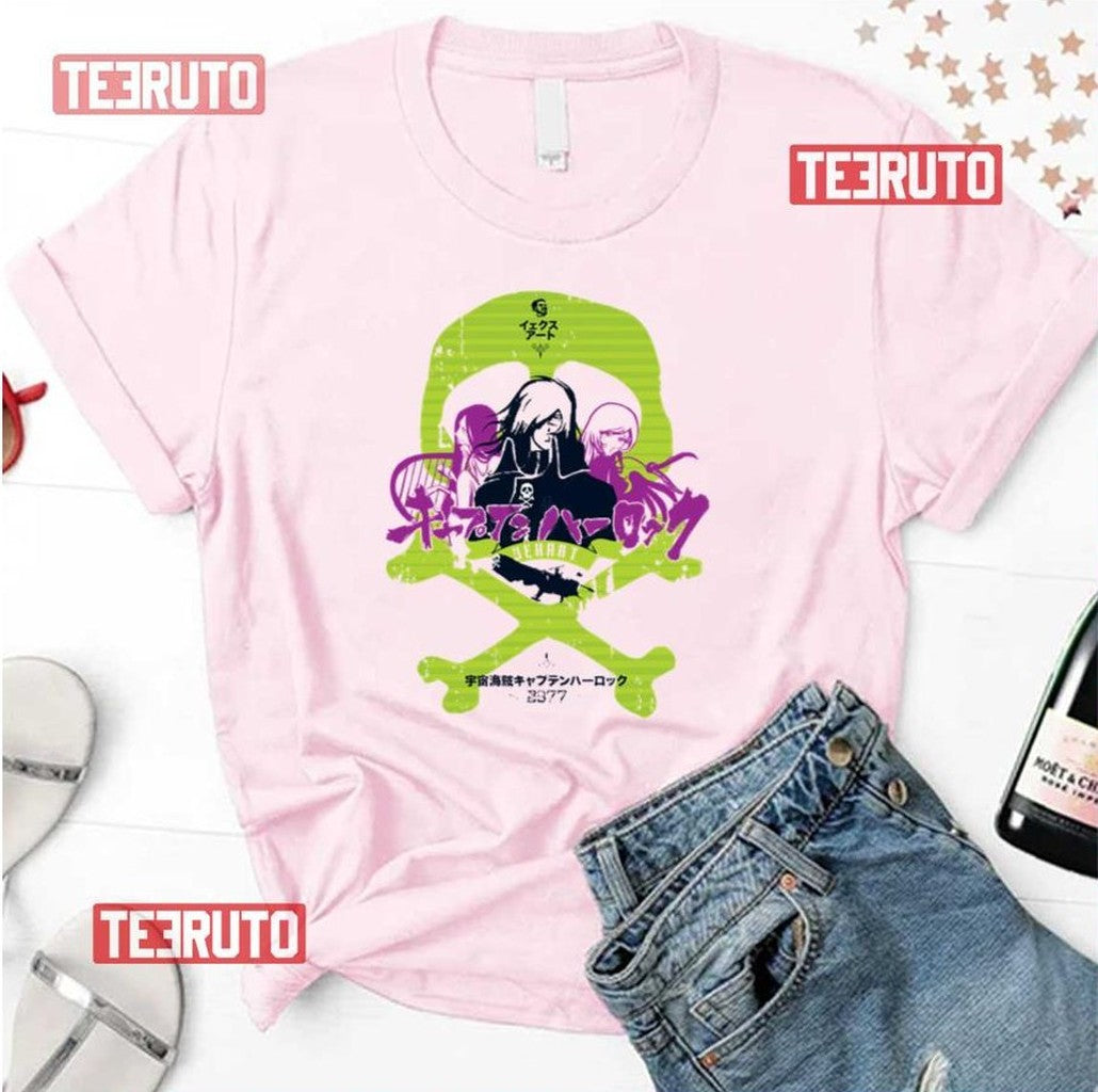 Skull Vintage Space Pirate Captain Harlock Unisex T-Shirt
