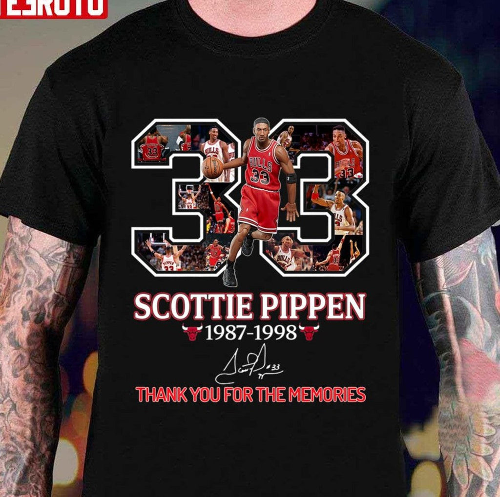 Scottie 33 Pippen Basketball Signed 1987 1998 Unisex Hoodie
