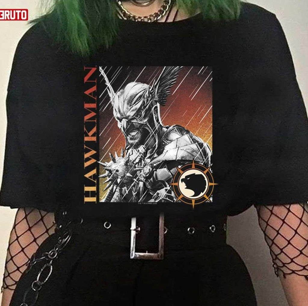 Black Adam Hawkman Side Portrait Vintage Retro Unisex T-shirt