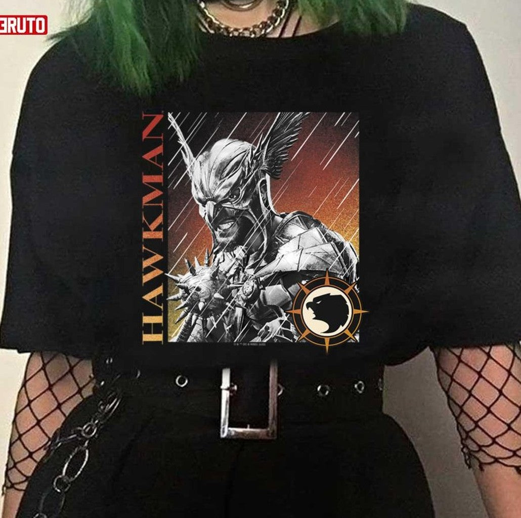 Black Adam Hawkman Side Portrait Vintage Retro Unisex T-shirt