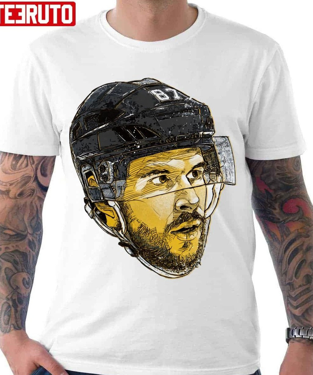 Number 87 Pittsburgh Penguins Sidney Crosby Bust Unisex Hoodie