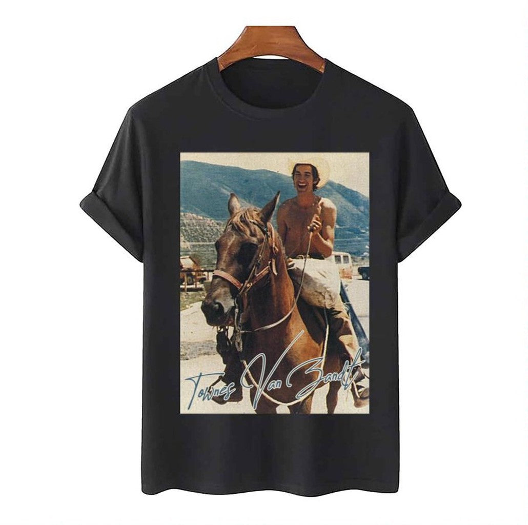 Retro On Horse Fan Art Townes Van Zandt Unisex T-Shirt