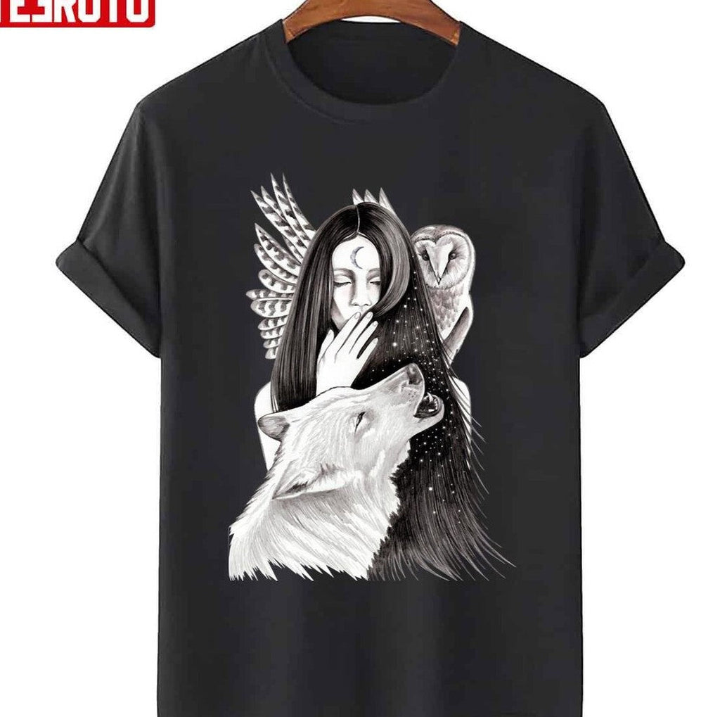 Ritual Wolf And Owl Unisex Sweatshirt