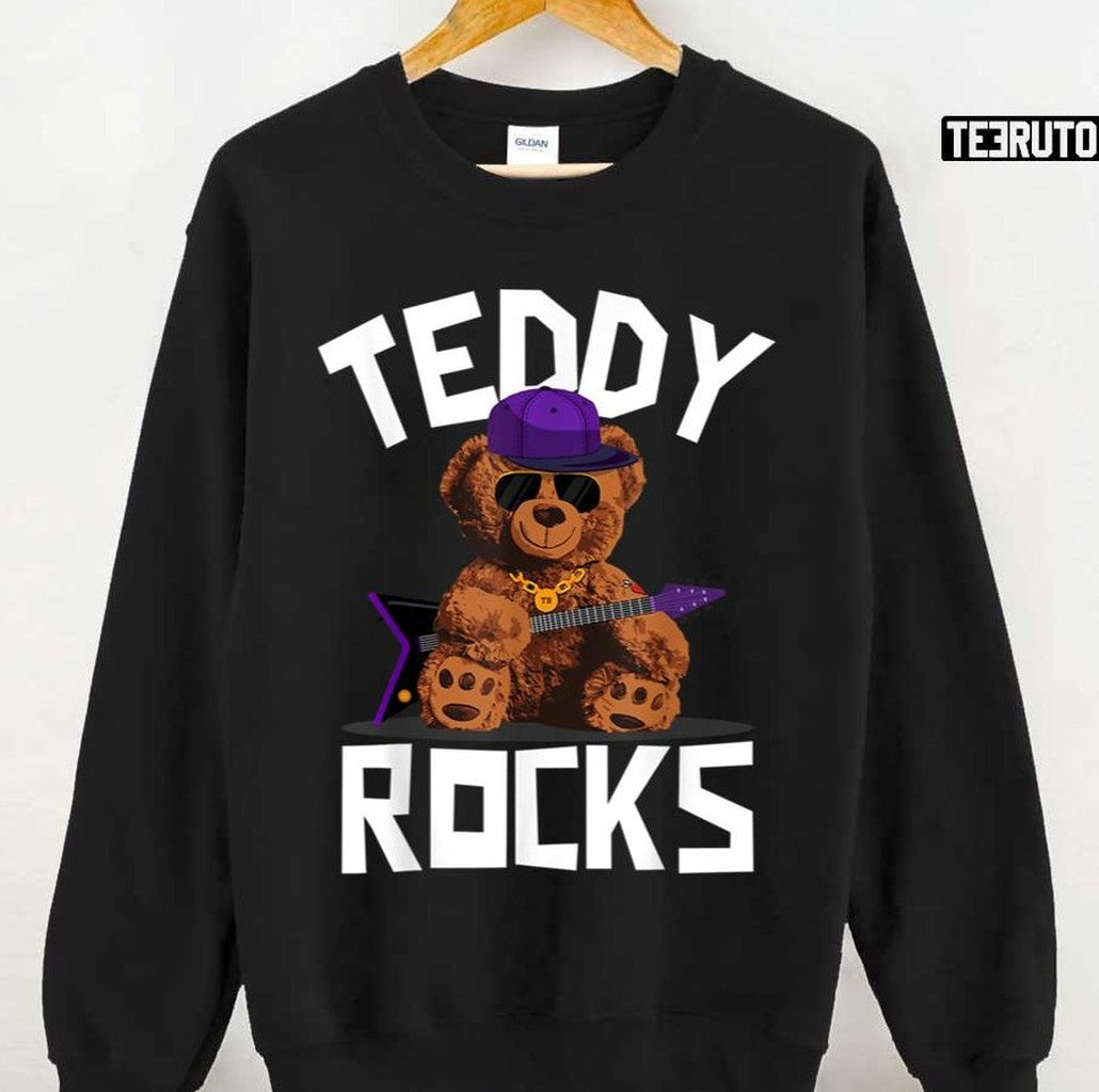 Teddy Bear Rock And Roll Lovers Unisex T-Shirt