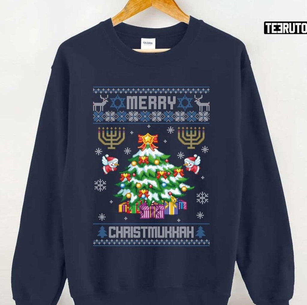 Angel Santa Merry Chrismukkah Jewish Christmas Hanukkah Chanukah Unisex Sweatshirt