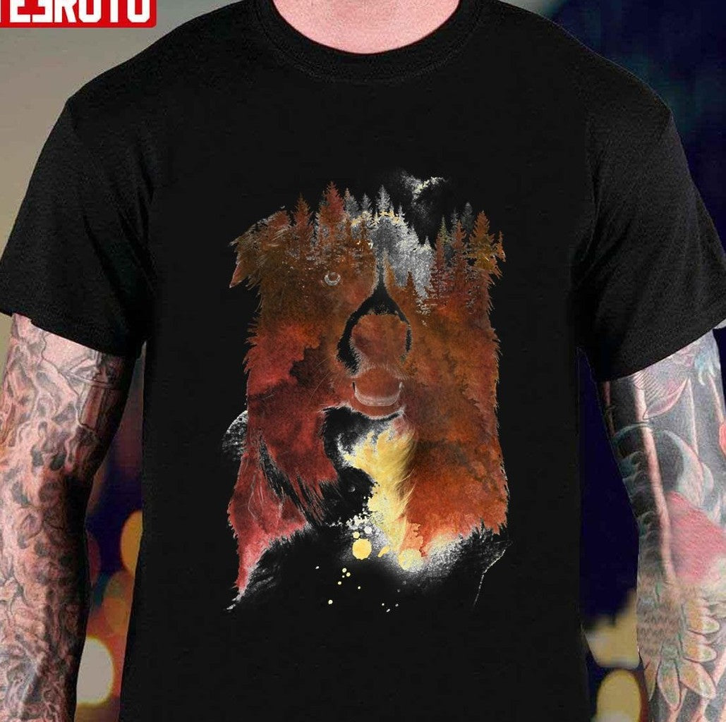 One Night In The Forest Dog Art Unisex T-Shirt