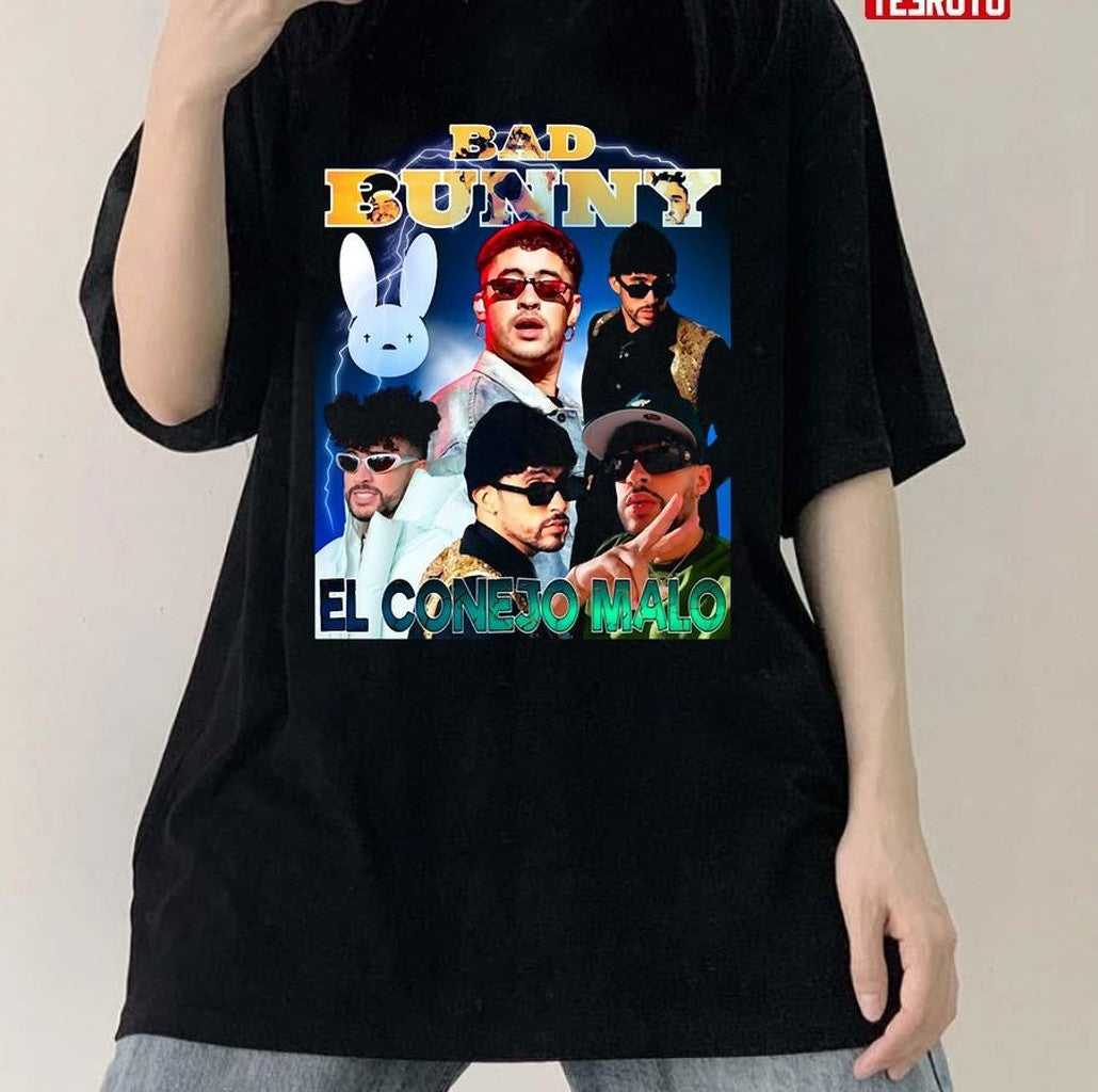 Bad Bunny Rapper Latin Music Vintage Bootleg 90s Unisex T-Shirt
