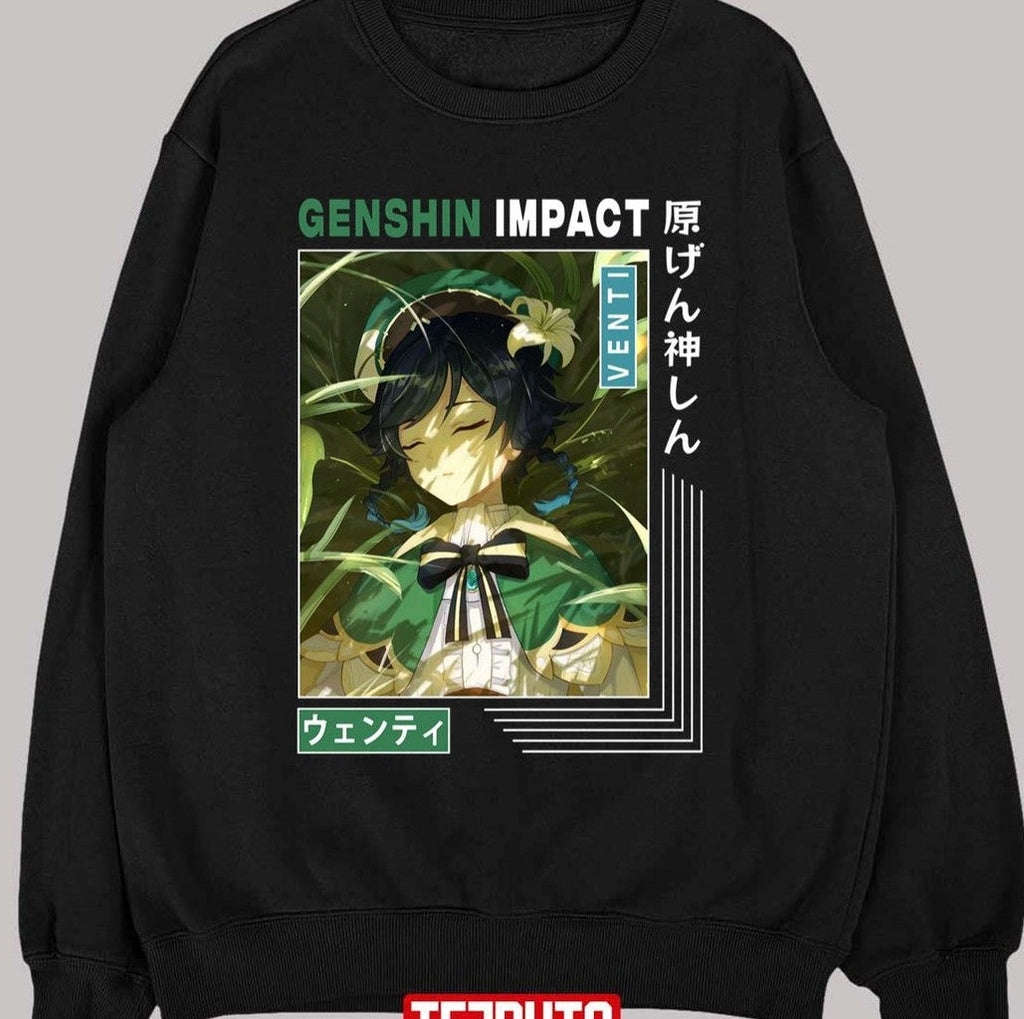 Anemo Character Sleeping Venti Genshin Impact Unisex T-Shirt
