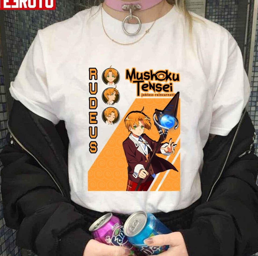 Rudeus Yellow Colour Mushoku Tensei Vintage Retro Unisex Hoodie