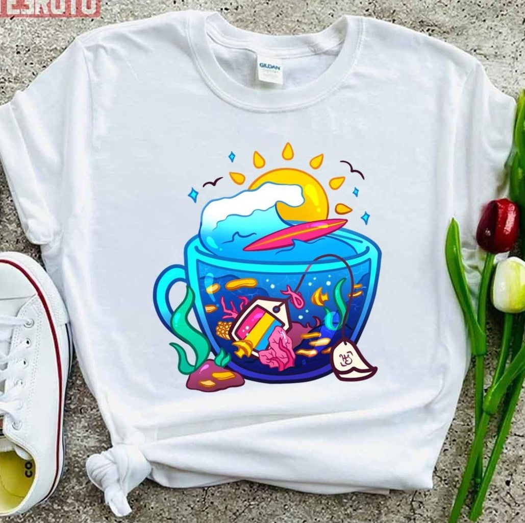Pride Flag Teacup Coral Reef Pansexual Unisex T-Shirt