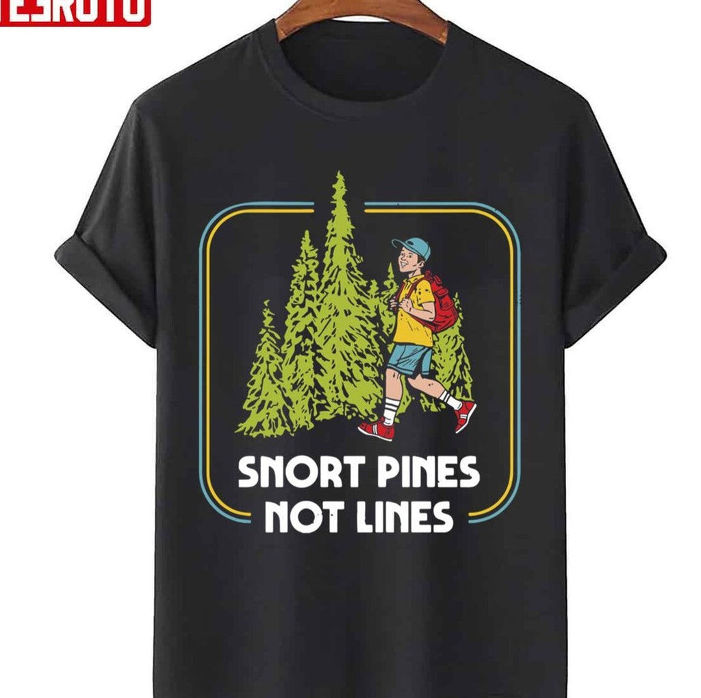 Snort Pines Not Lines Retro 70s Design Unisex Sweatshirt